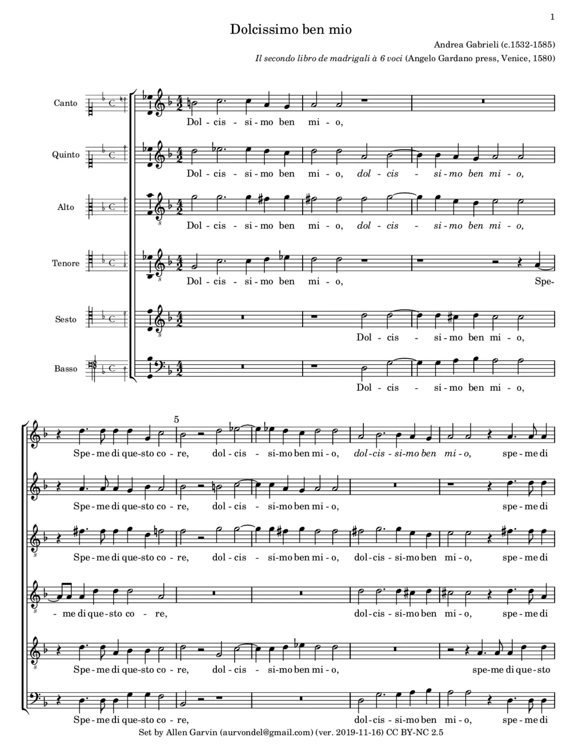 Dolcissimo ben mio - Page 1