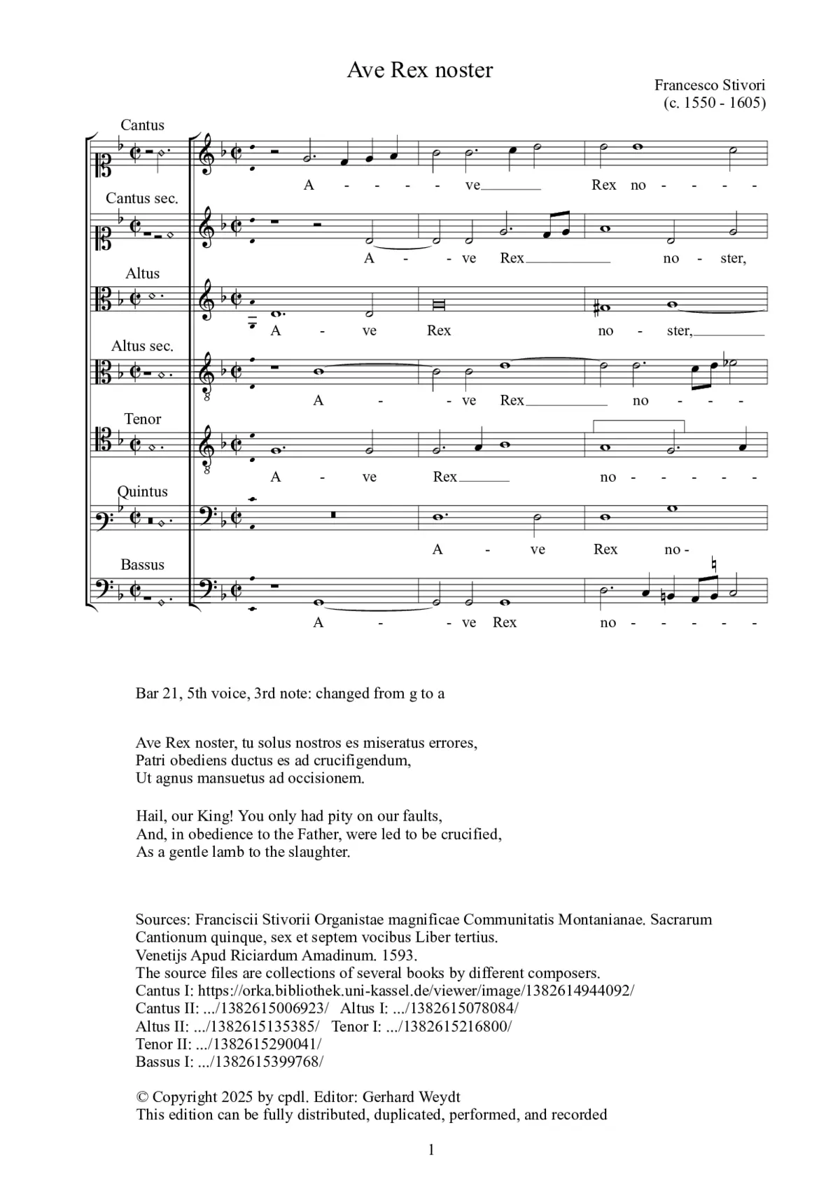 Ave Rex noster - Page 1