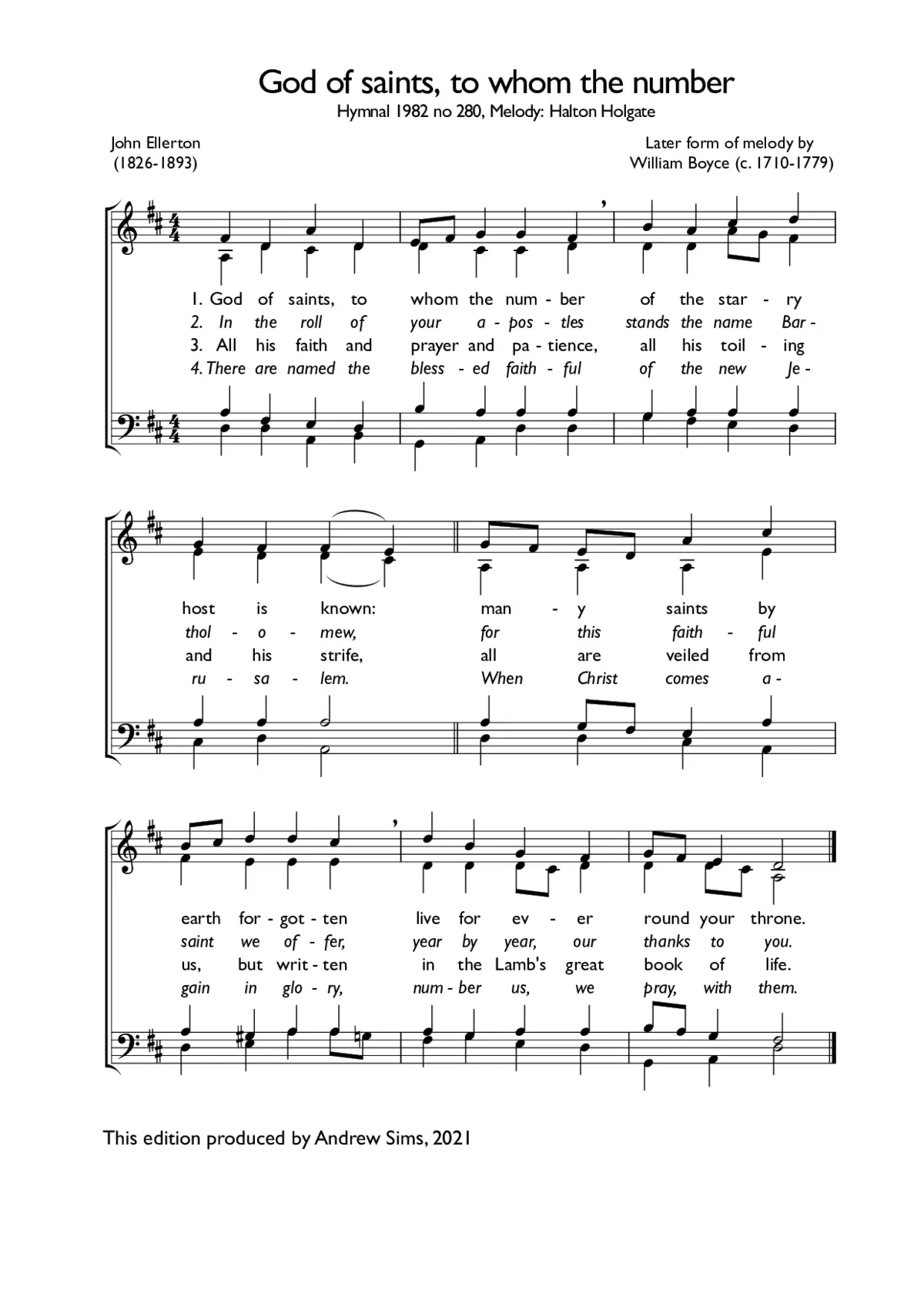 God of saints, to whom the number - Page 1