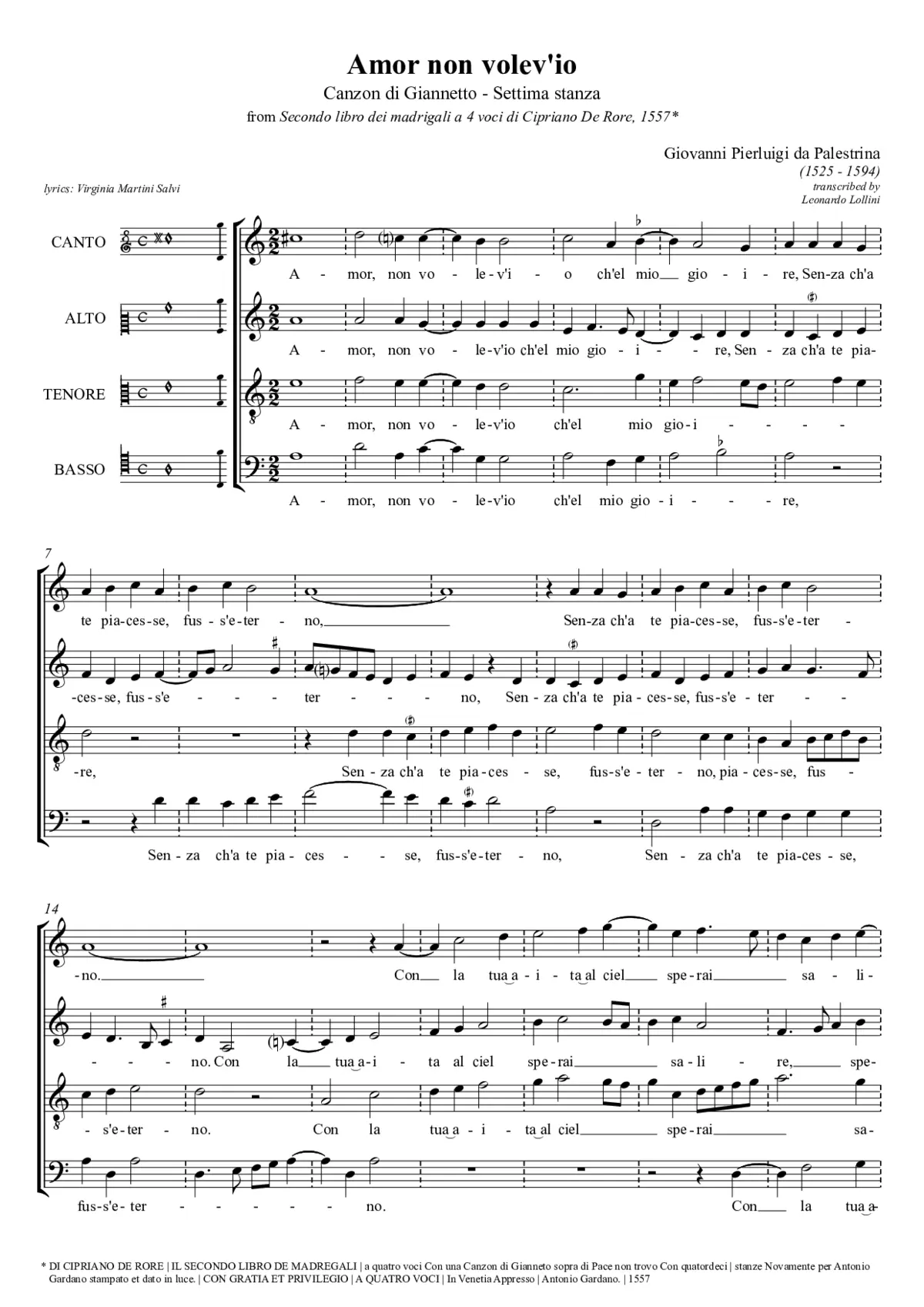 Amor non volev'io (Settima stanza) - Page 1