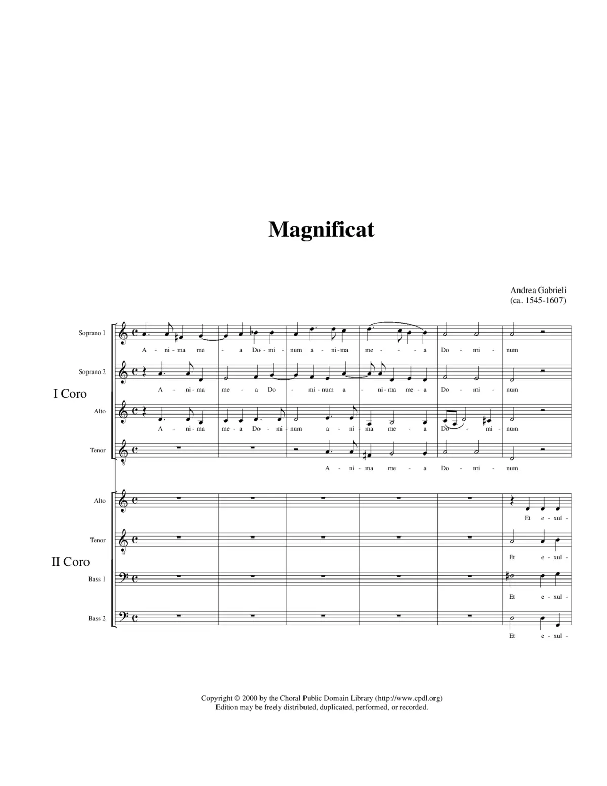 Magnificat a 8 - Page 1