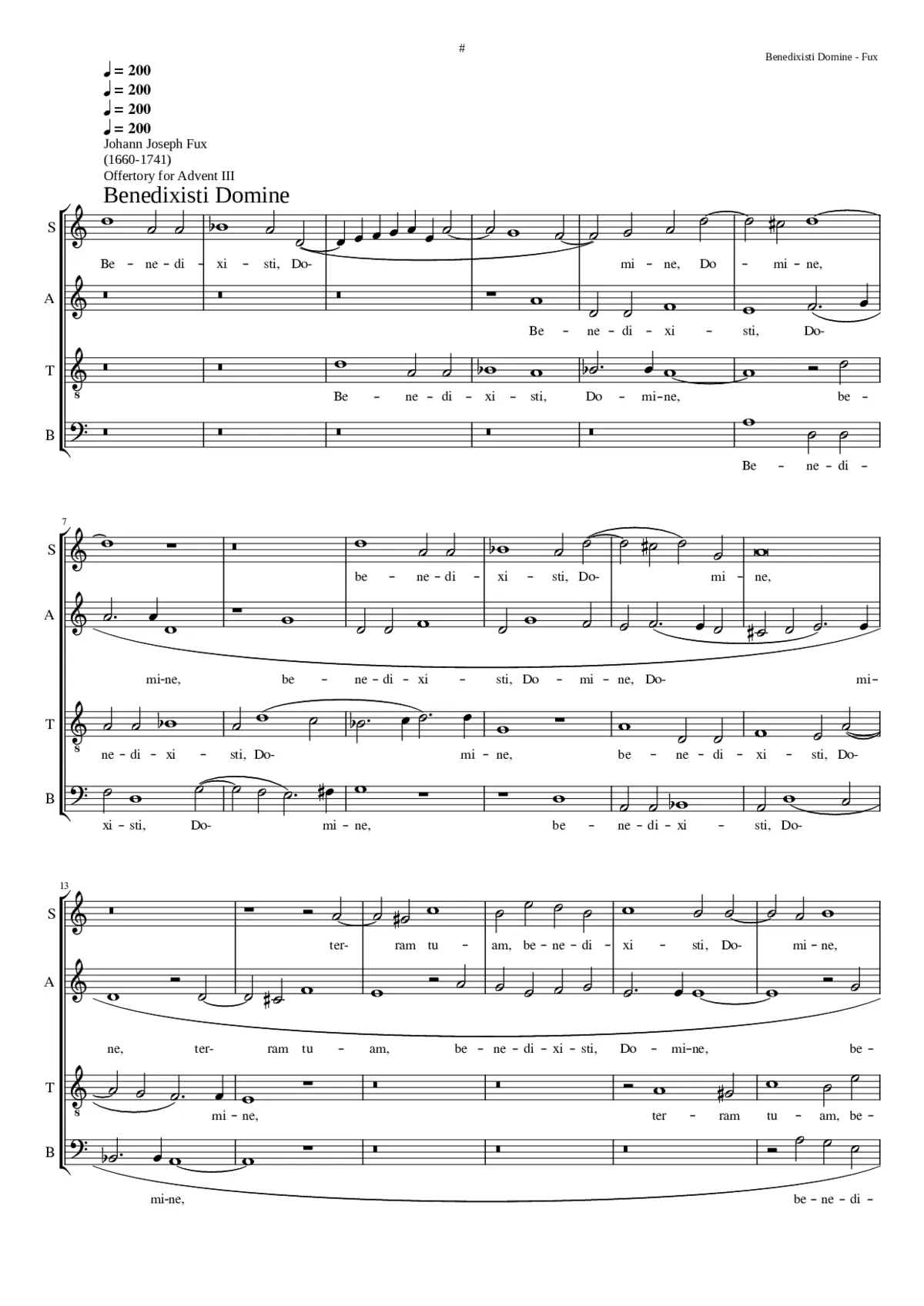 Benedixisti Domine - Page 1