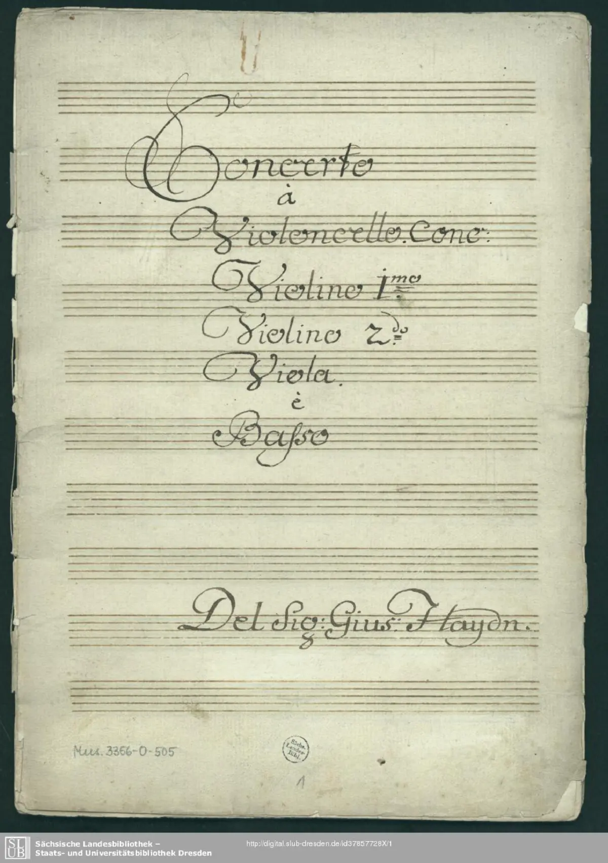 Cello Concerto in D major - Page 1