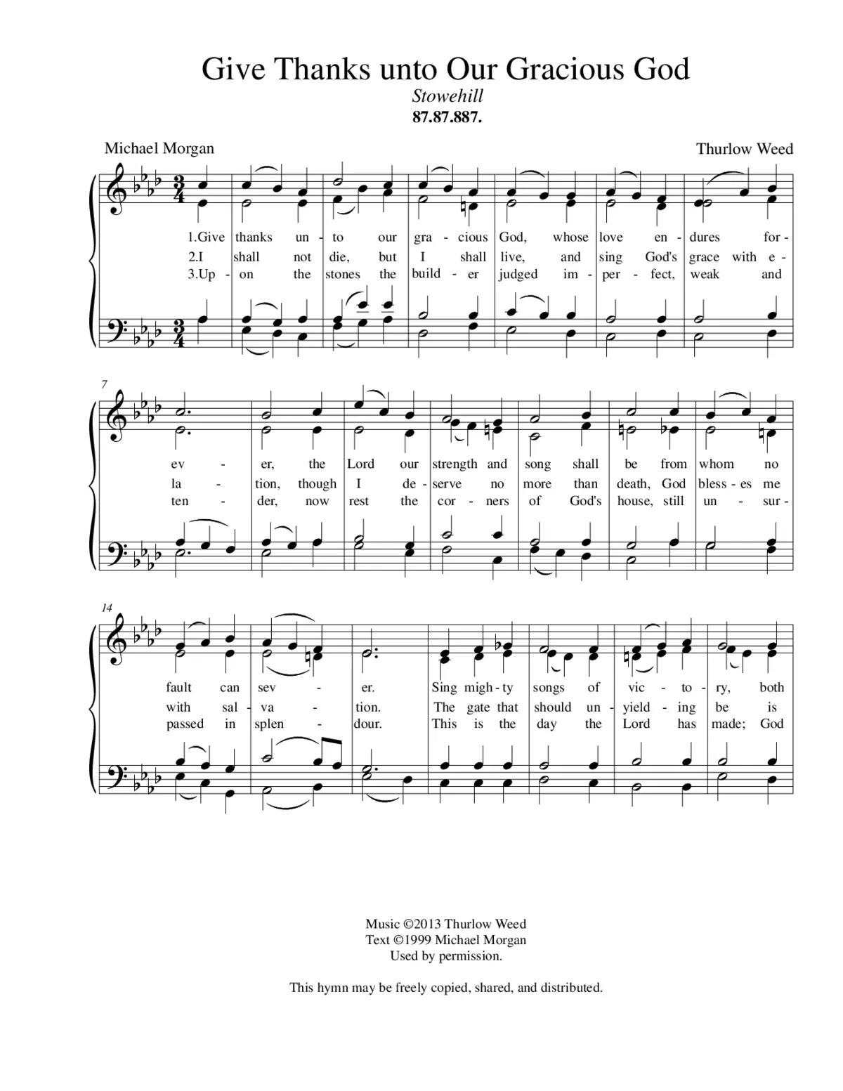Give thanks unto our gracious God - Page 1