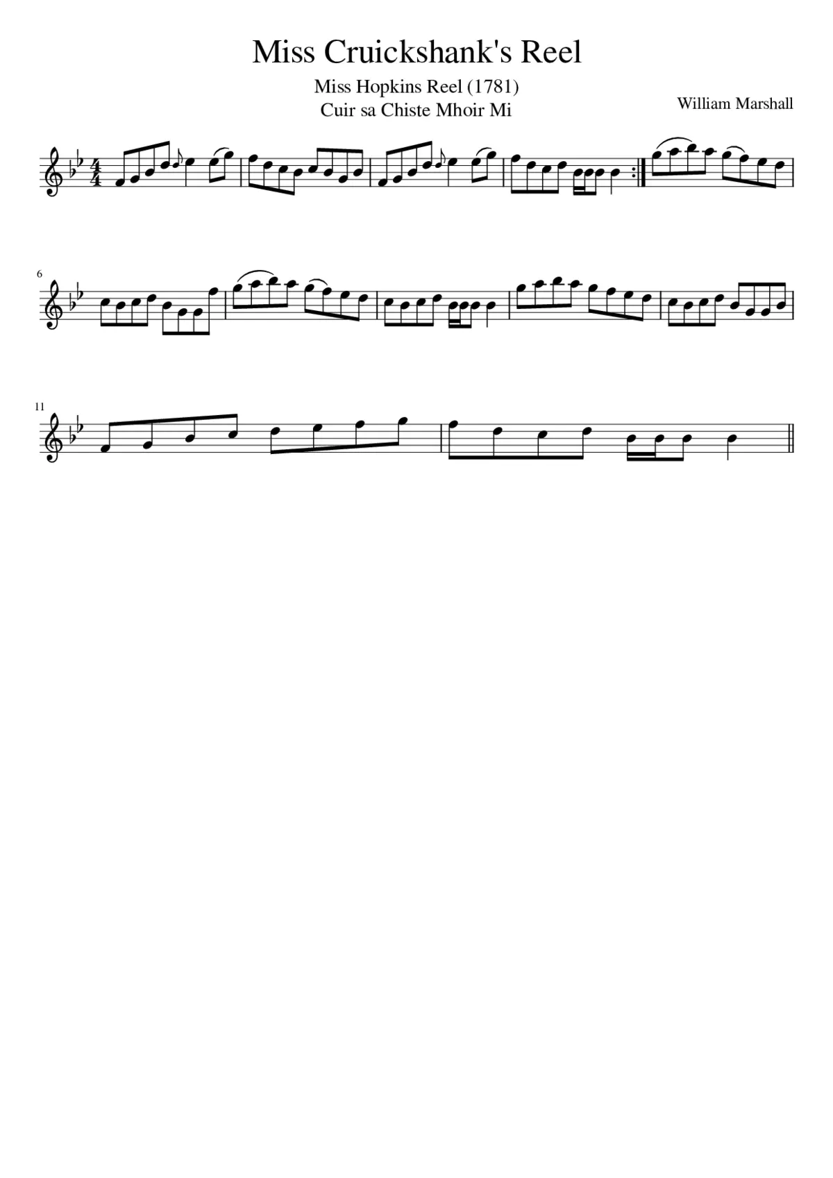 Miss Cruickshank's Reel - Page 1