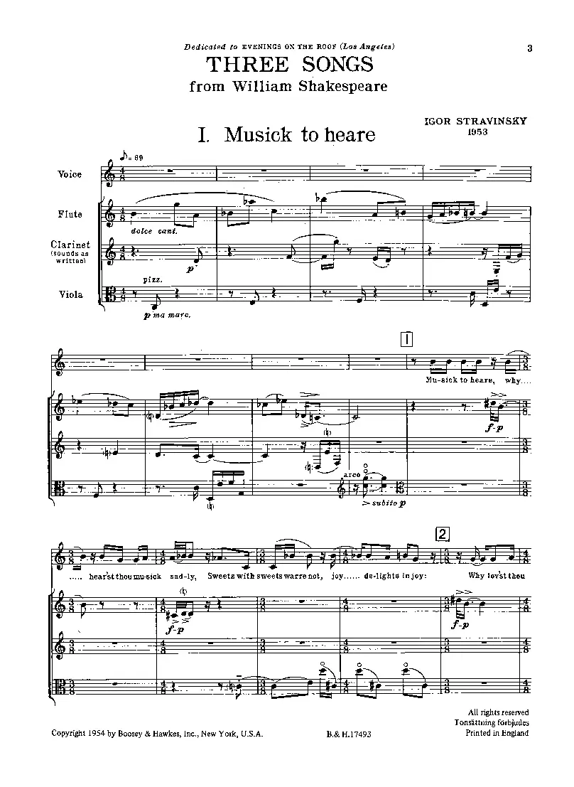 3 Songs from William Shakespeare, K081 - Page 1