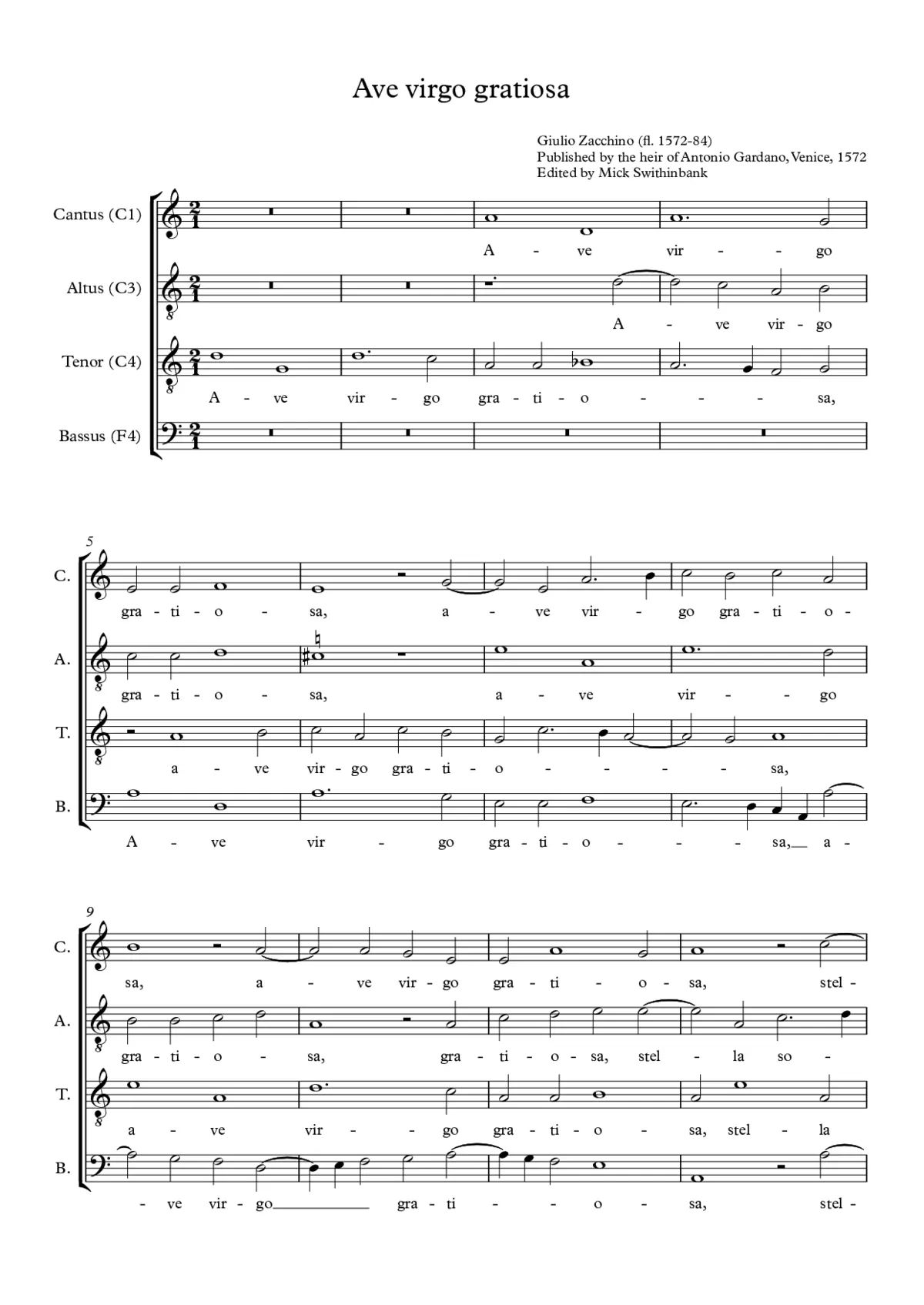Ave virgo gratiosa - Page 1