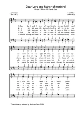 Dear Lord and Father of mankind