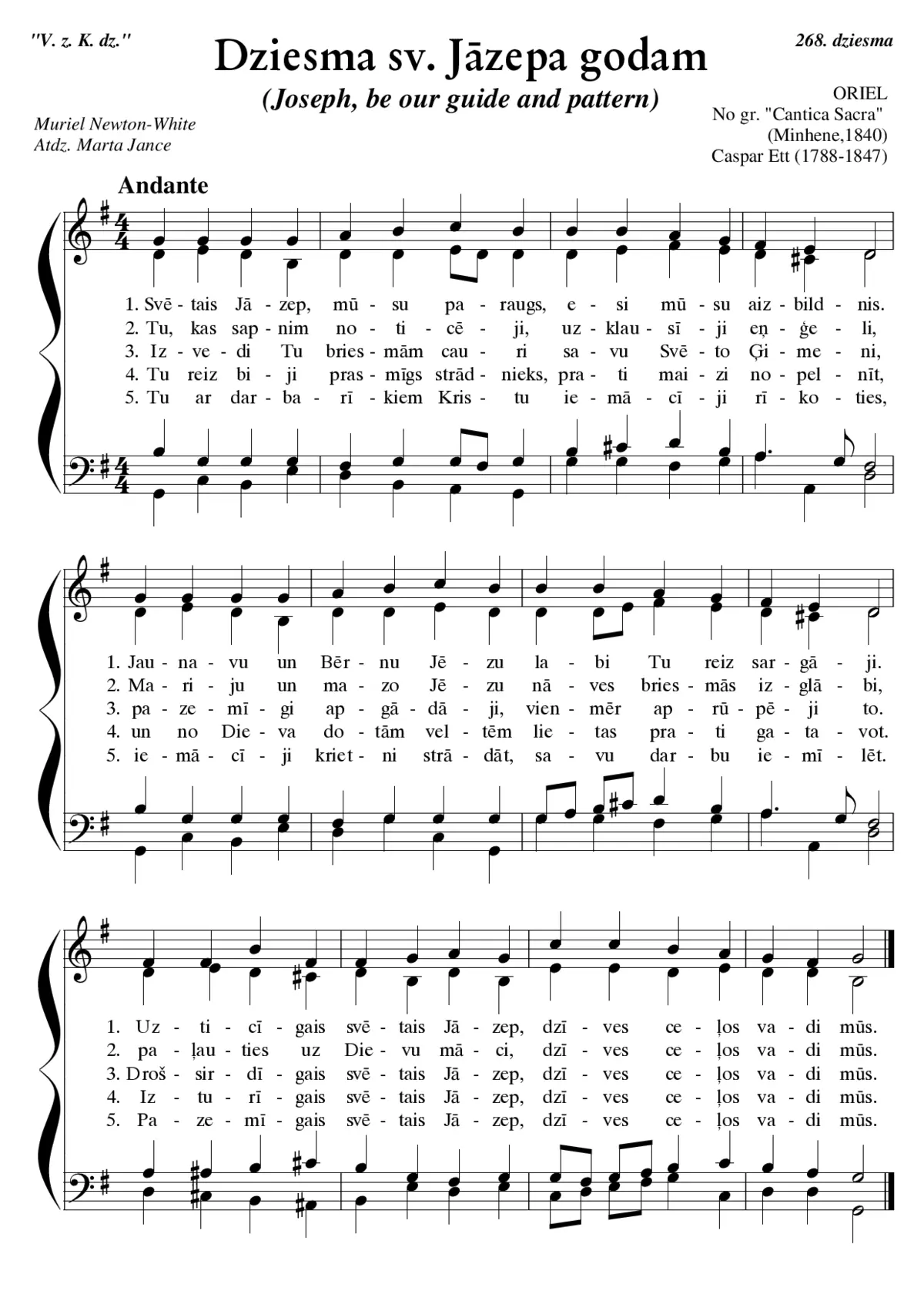 Dziesma svētā Jāzepa godam (Joseph, be our guide and pattern) - Page 1