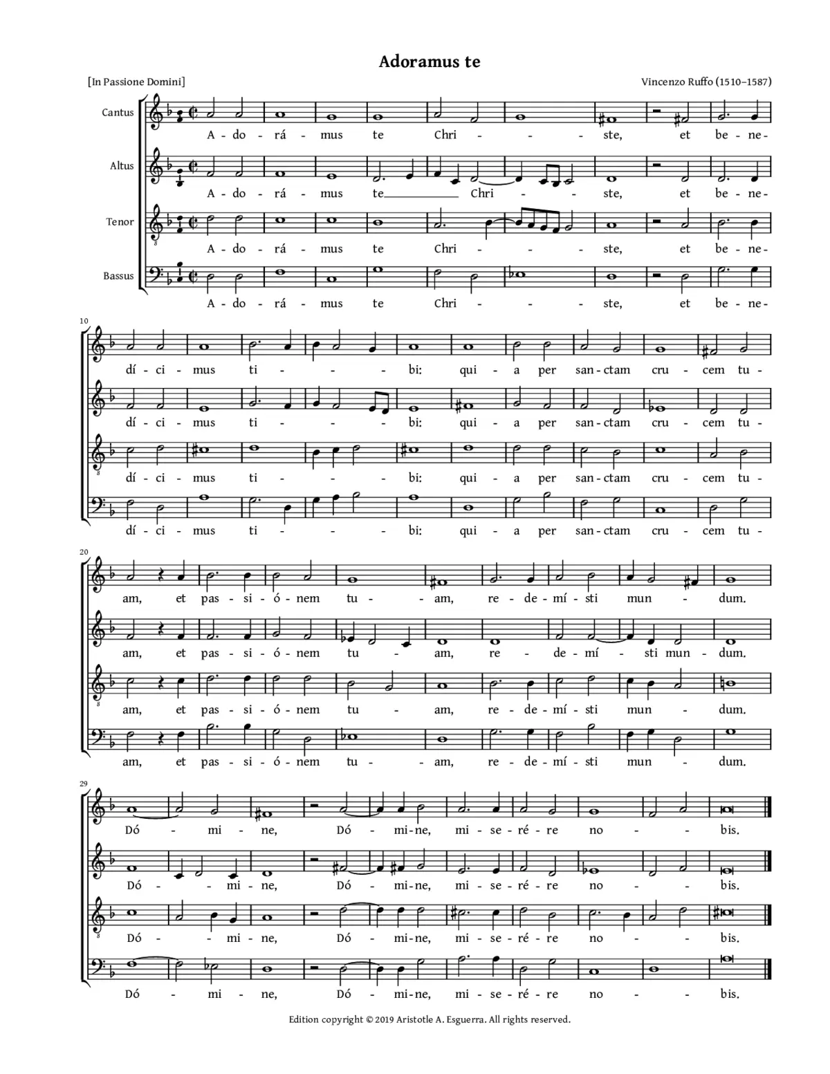 Adoramus te, Christe - Page 1