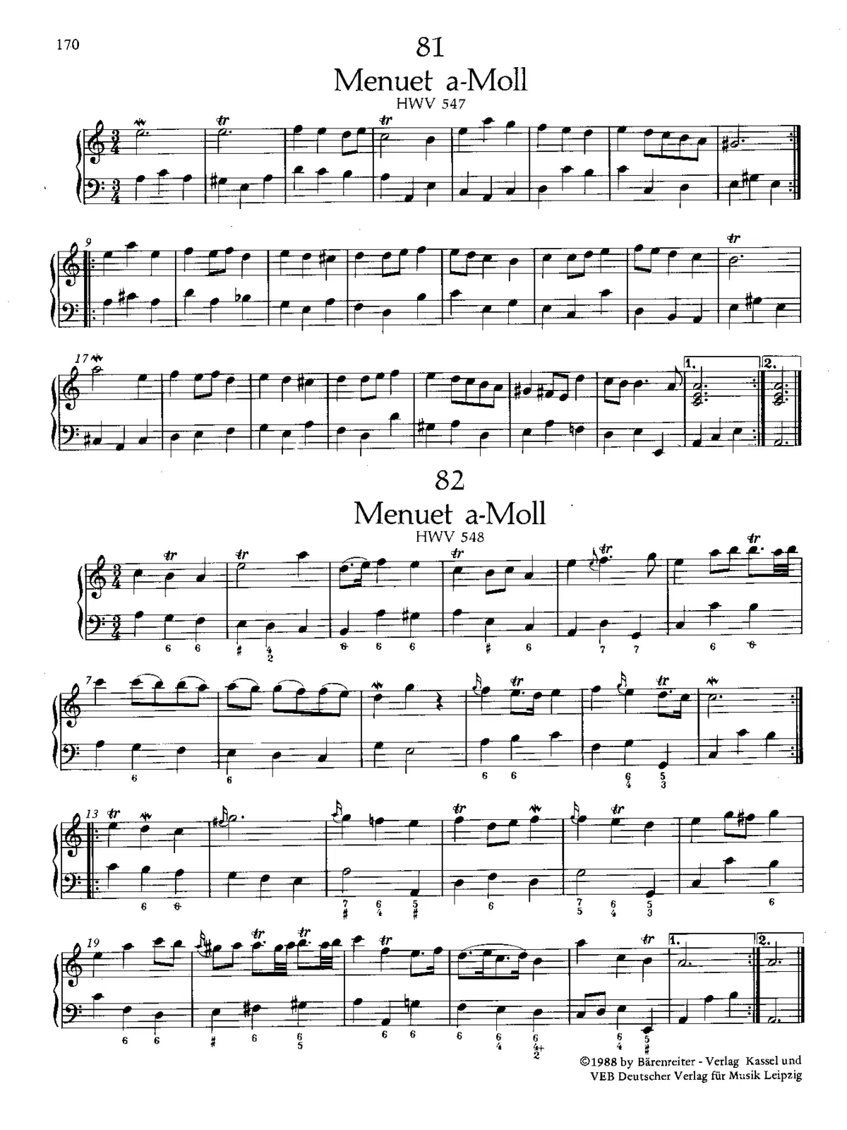 Minuet in A minor - Page 1