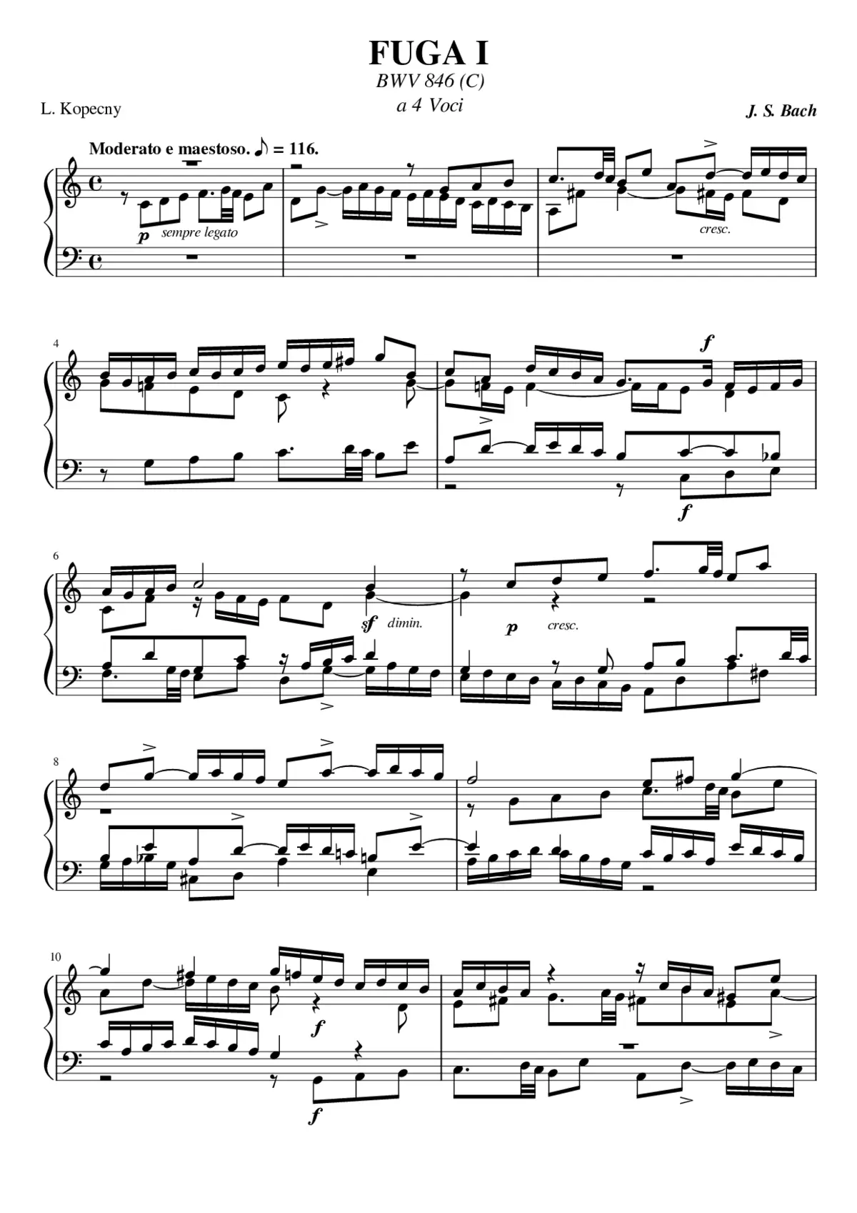 Prelude and Fugue in C major BWV 846 - Page 1