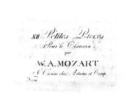 XII Petites Pièces Pour le Clavecin par W.A. Mozart