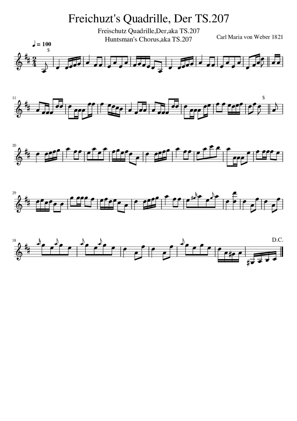 Freichuzt's Quadrille Der TS.207 - Page 1