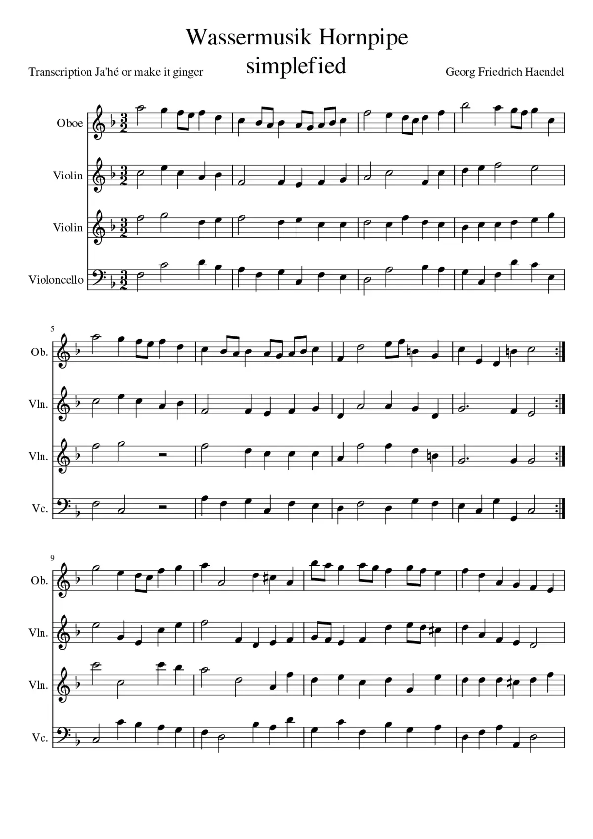 Watermusic Hornpipe - Page 1