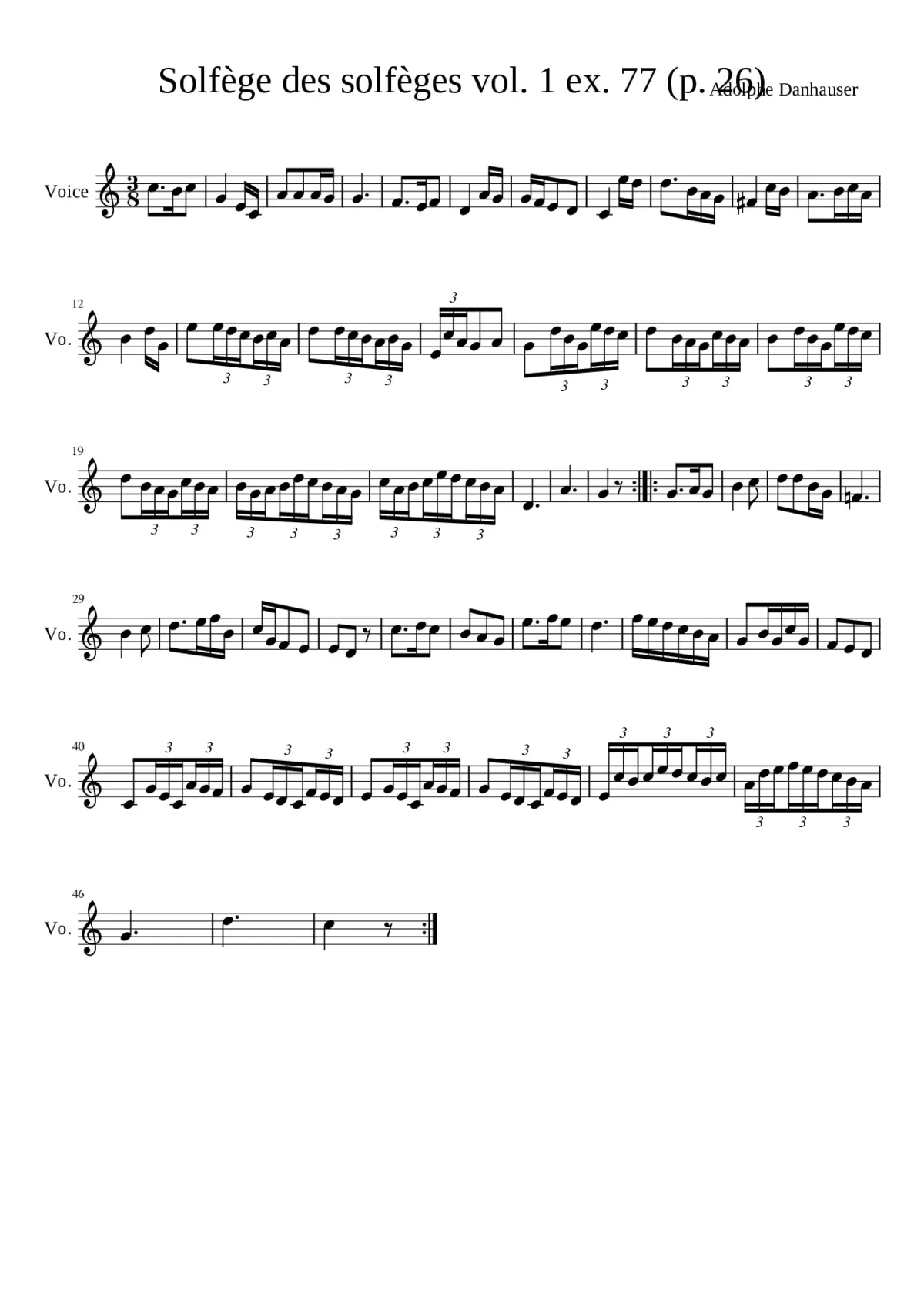 SolfeÌge des solfeÌges vol. 1 ex. 77 (p. 26) - Page 1