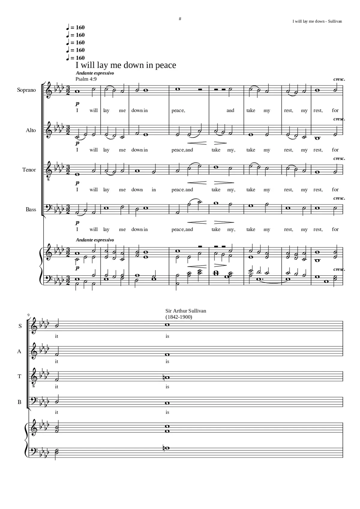 I will lay me down in peace - Page 1