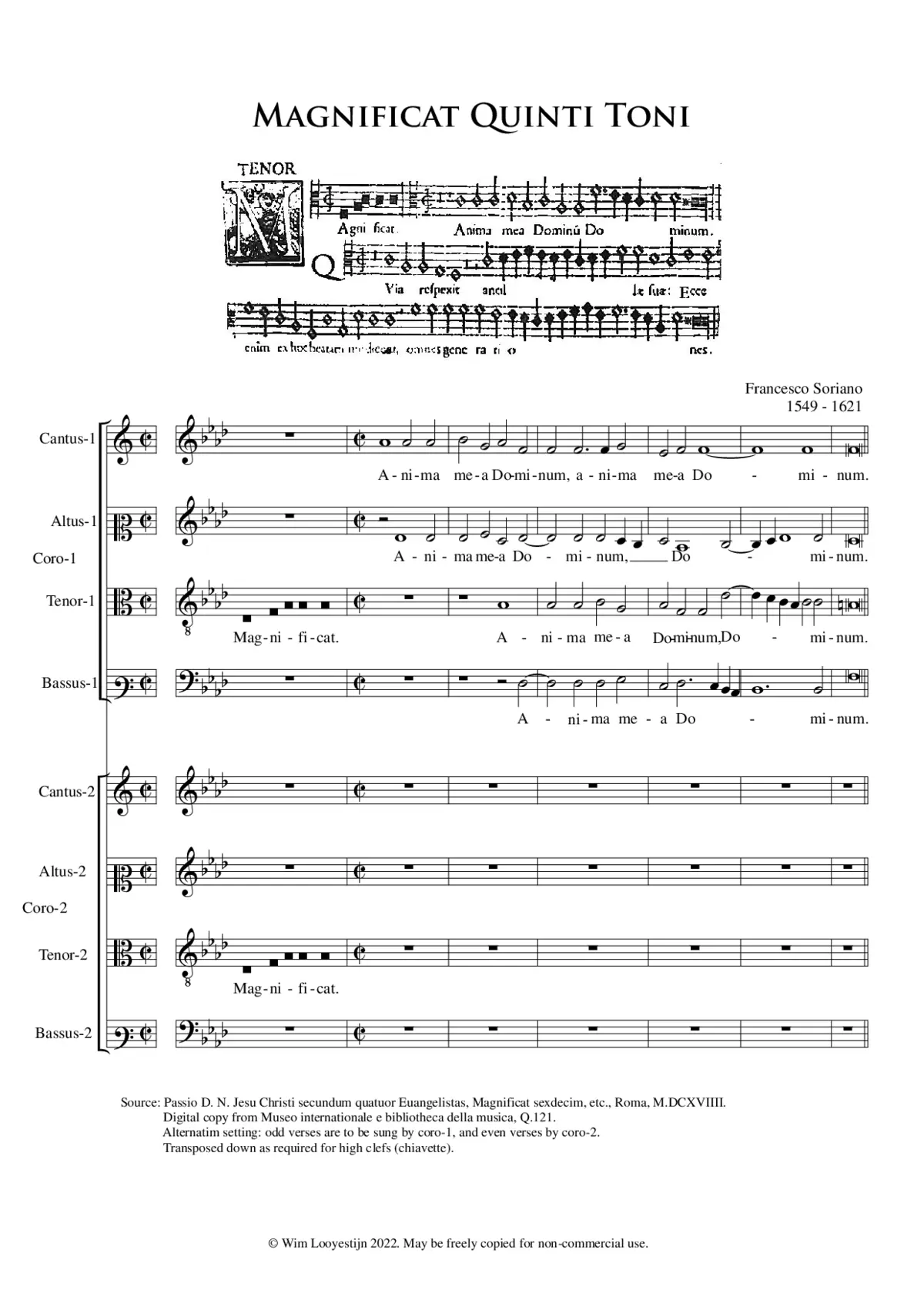 Magnificat 5 (quinti toni) - Page 1