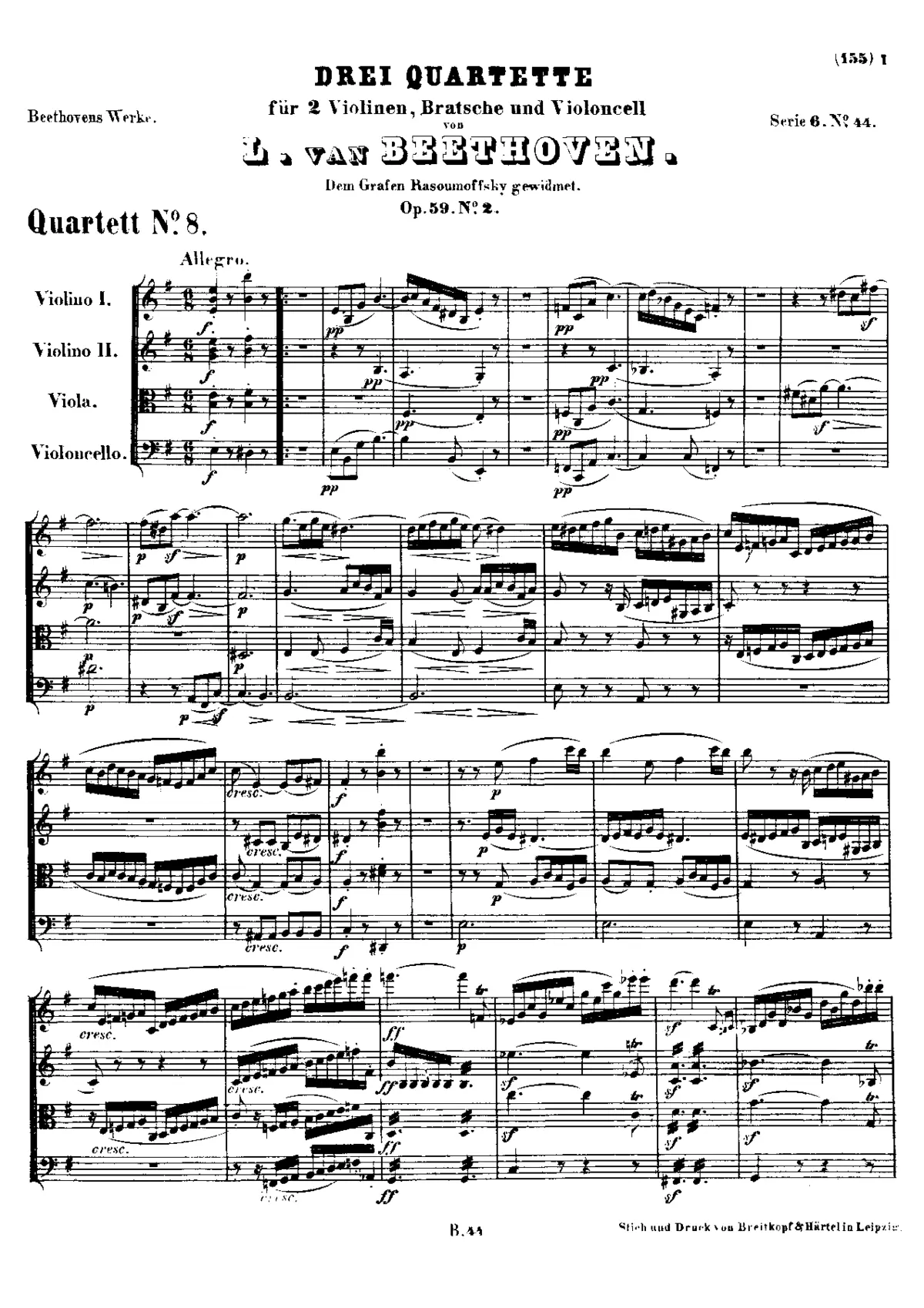 String Quartet No.8 - Page 1