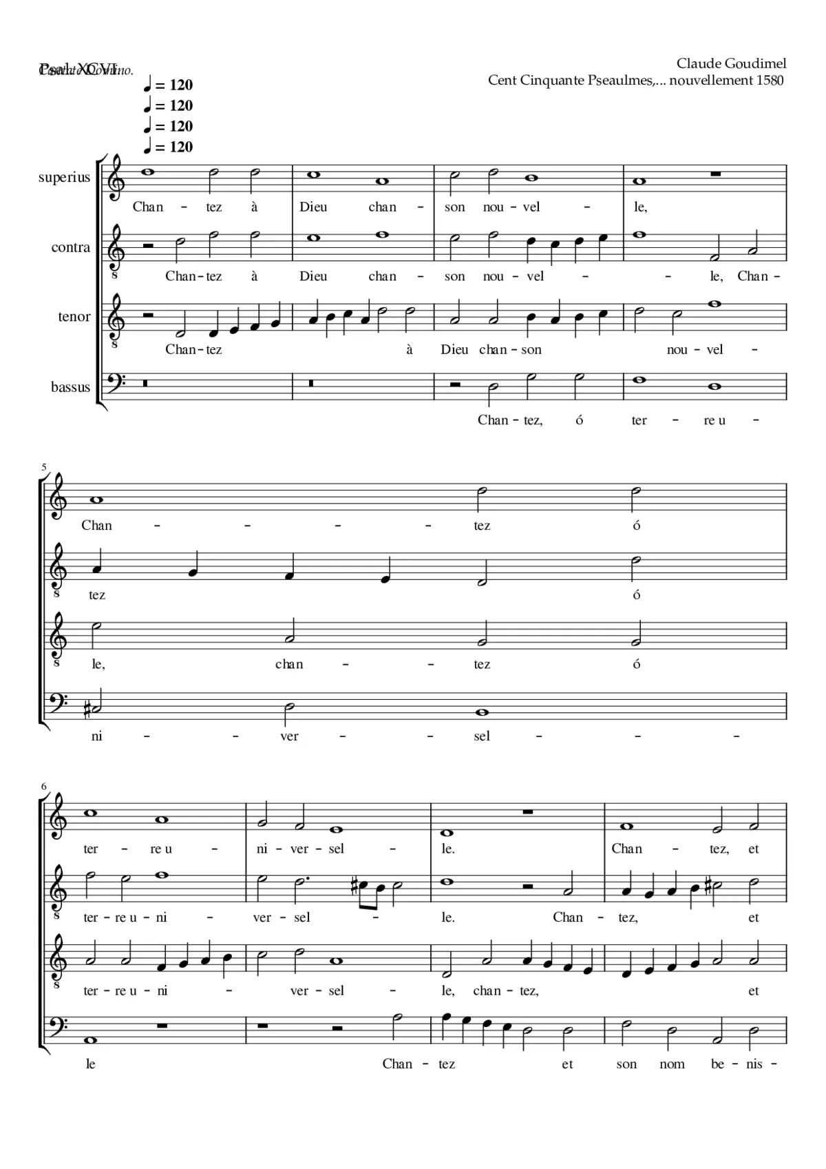 Psalm 96 Chantez à Dieu chanson nouvelle - Page 1