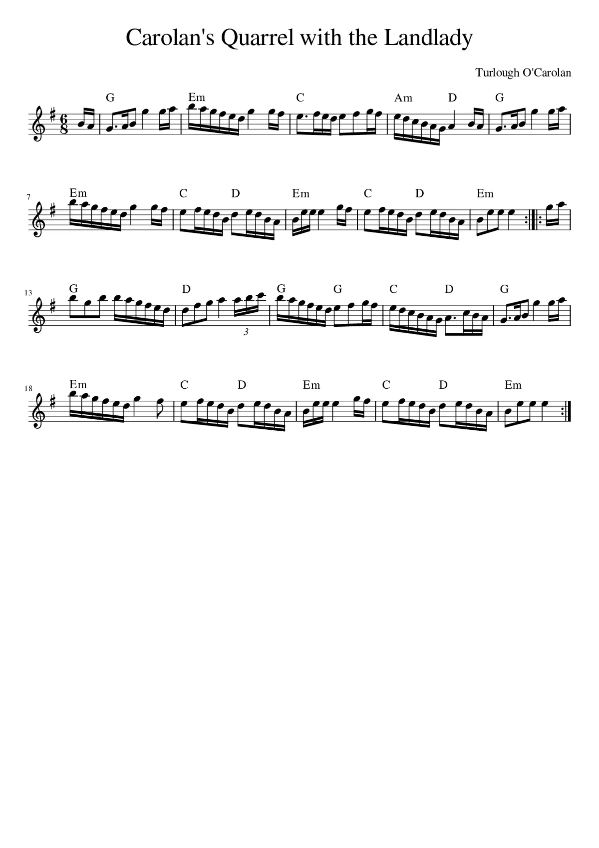 Carolan's Quarrel With The Landlady - Page 1