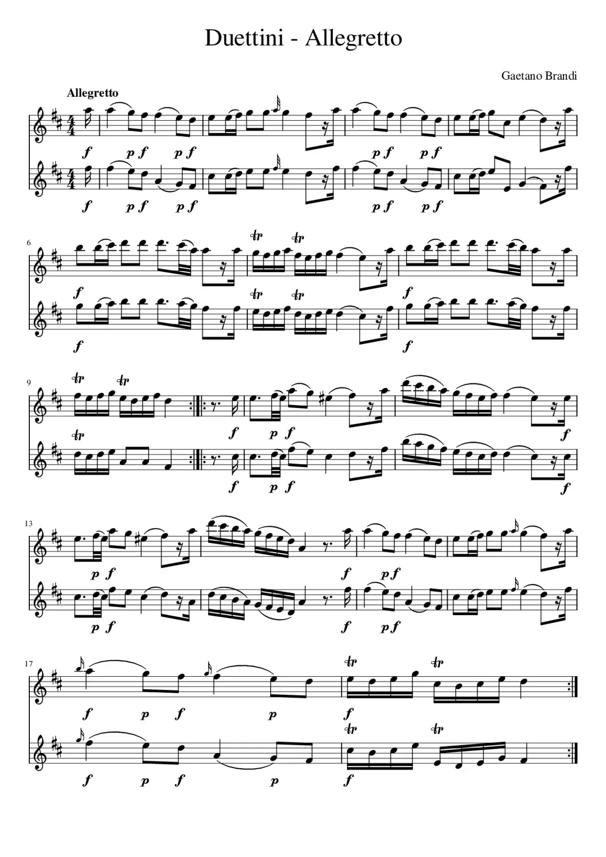 Duettini - Allegretto - Page 1