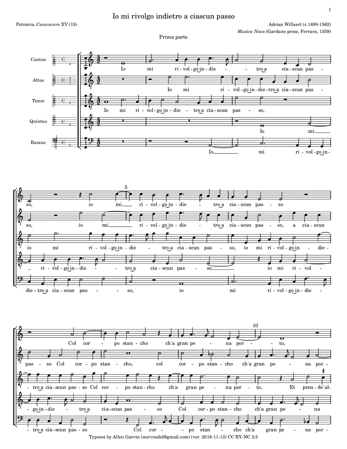 Io mi rivolgo indietro a ciascun passo - Page 1