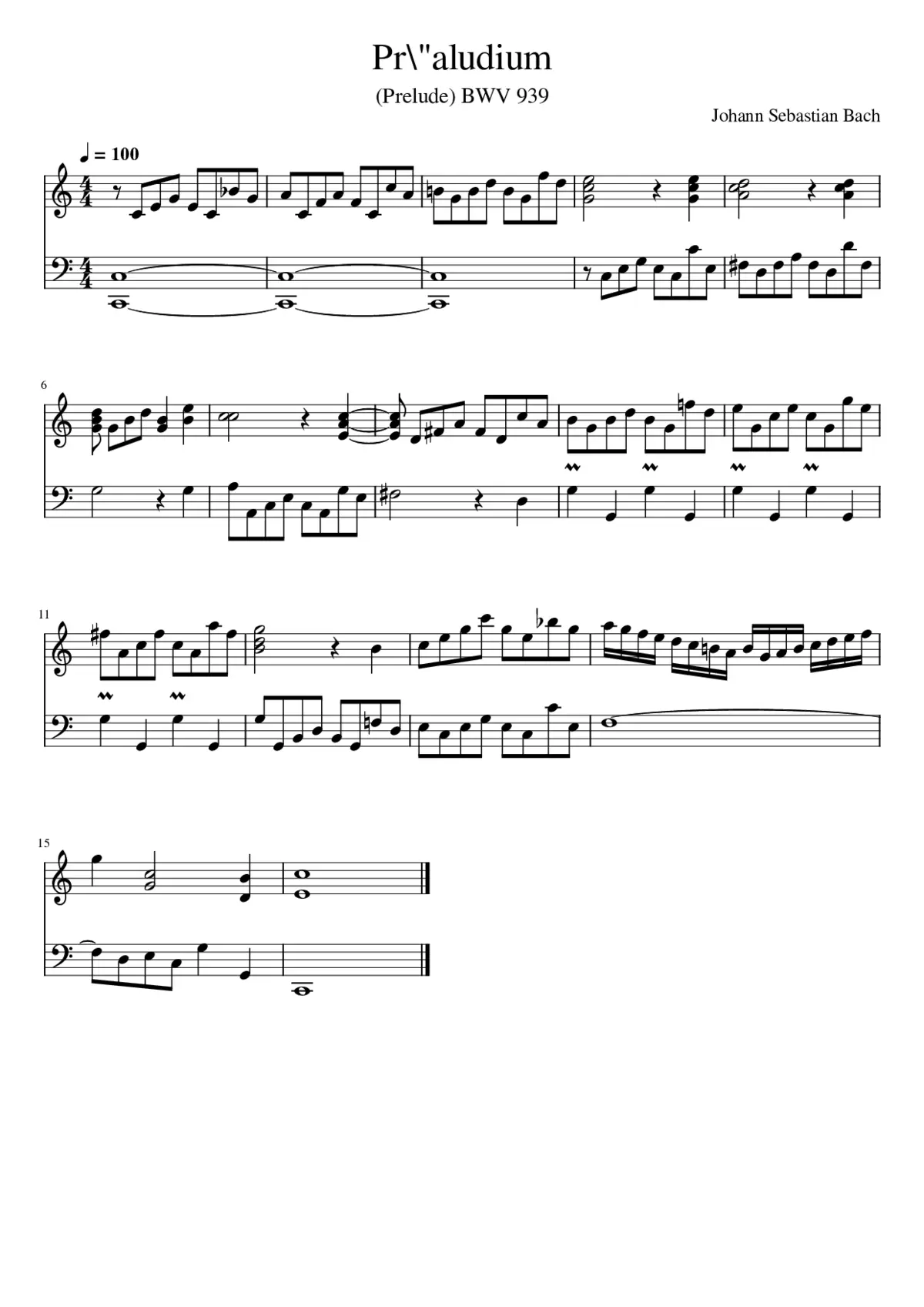 Prelude and Fugue in E minor BWV 855 - Page 1