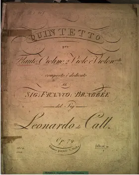 Quintetto per Flauto, Violino, 2 Viole e Violoncello