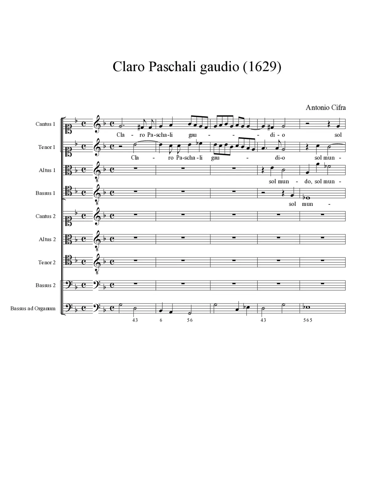 Claro Paschali gaudio (1629) - Page 1