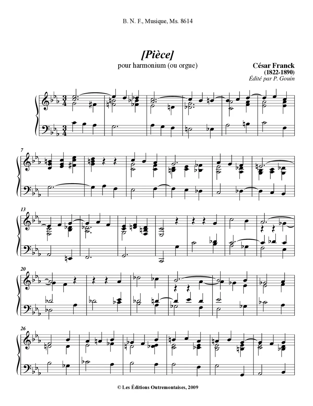 (Pièce) pour harmonium ou orgue - Page 1