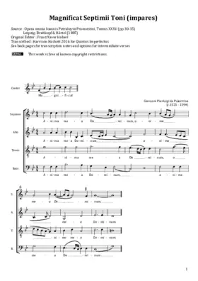 Magnificat septimi toni a 4, impares