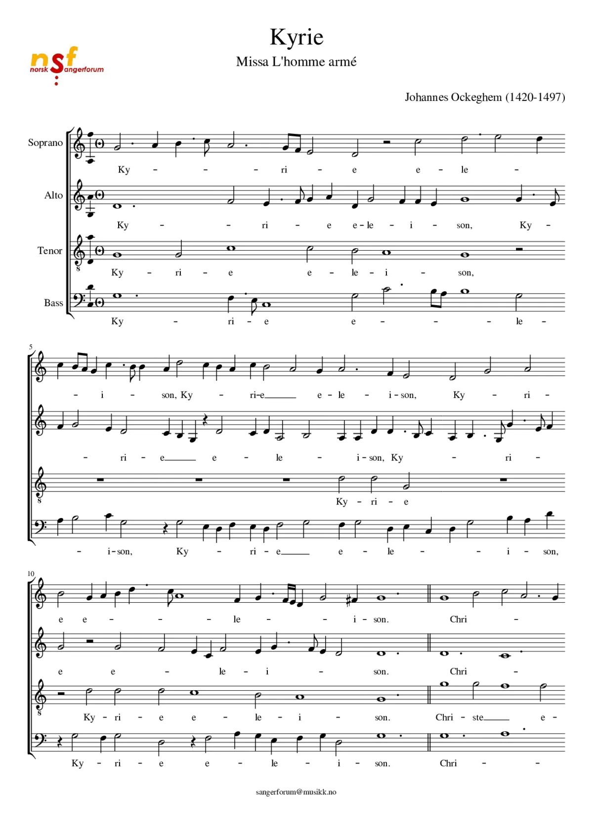 Missa Lhomme armé - Page 1