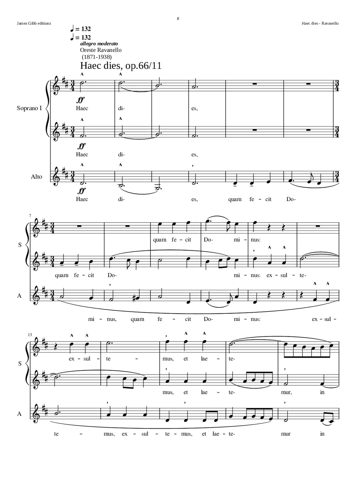 Haec dies op.66/11 - Page 1