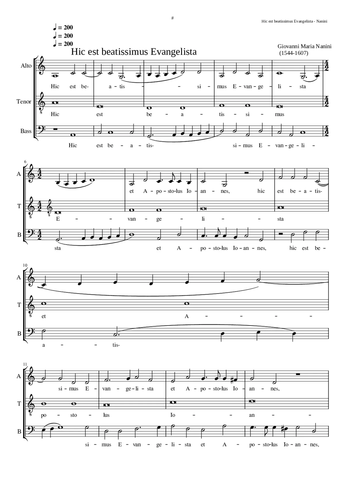 Hic est Beatissimus Evangelista - Page 1