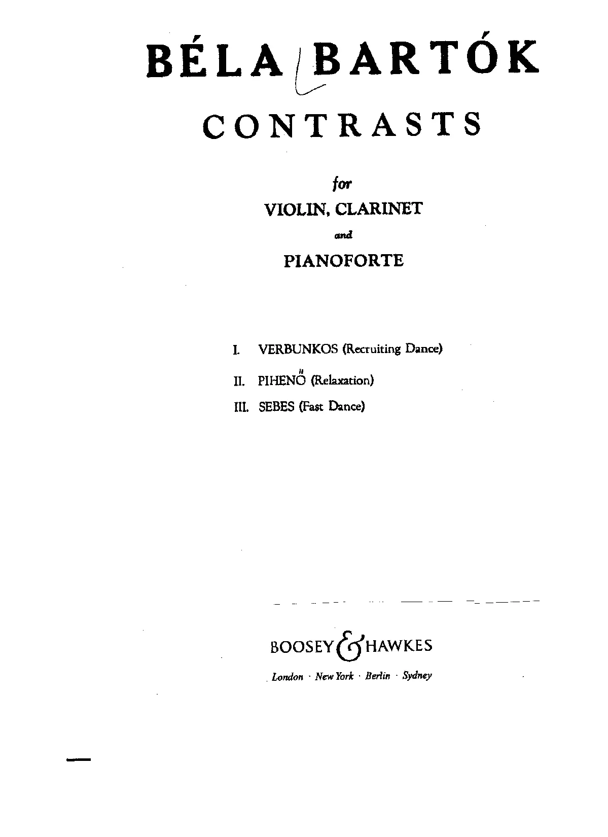 Contrasts for Violin, Clarinet and Piano - Page 1