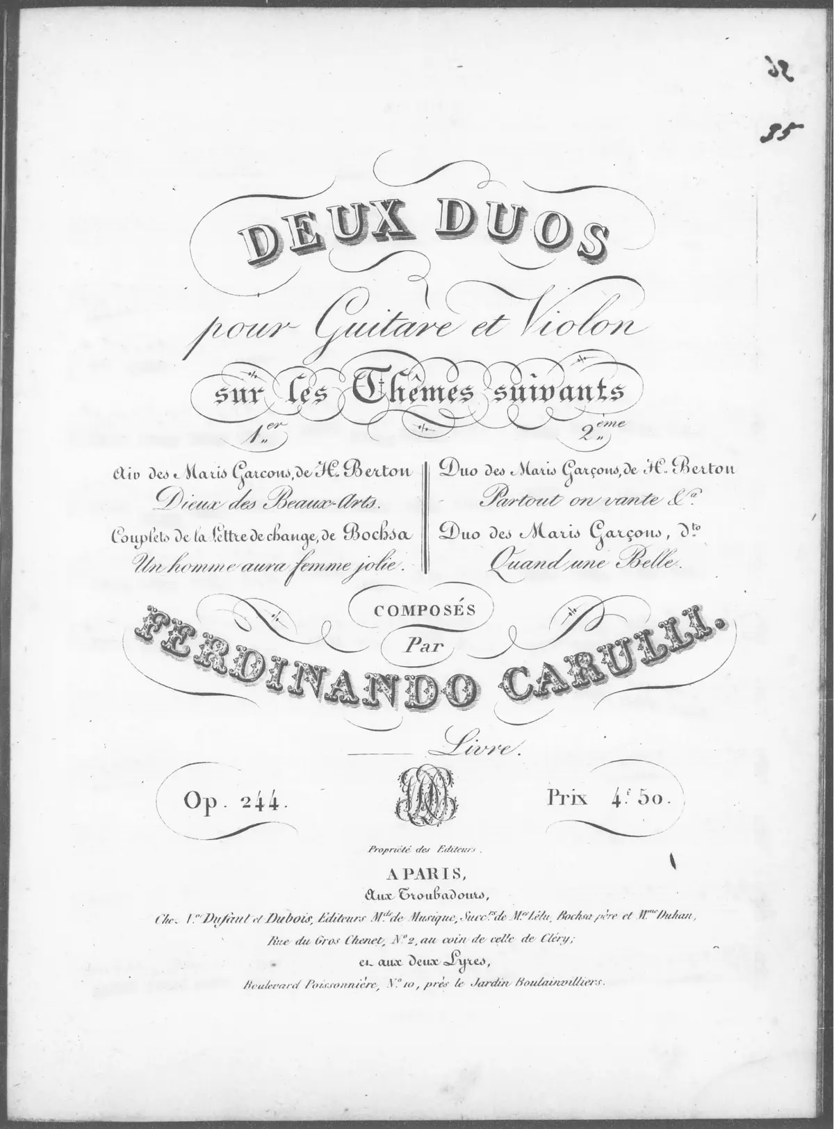 2 Duos pour Guitare et Violon - Page 1