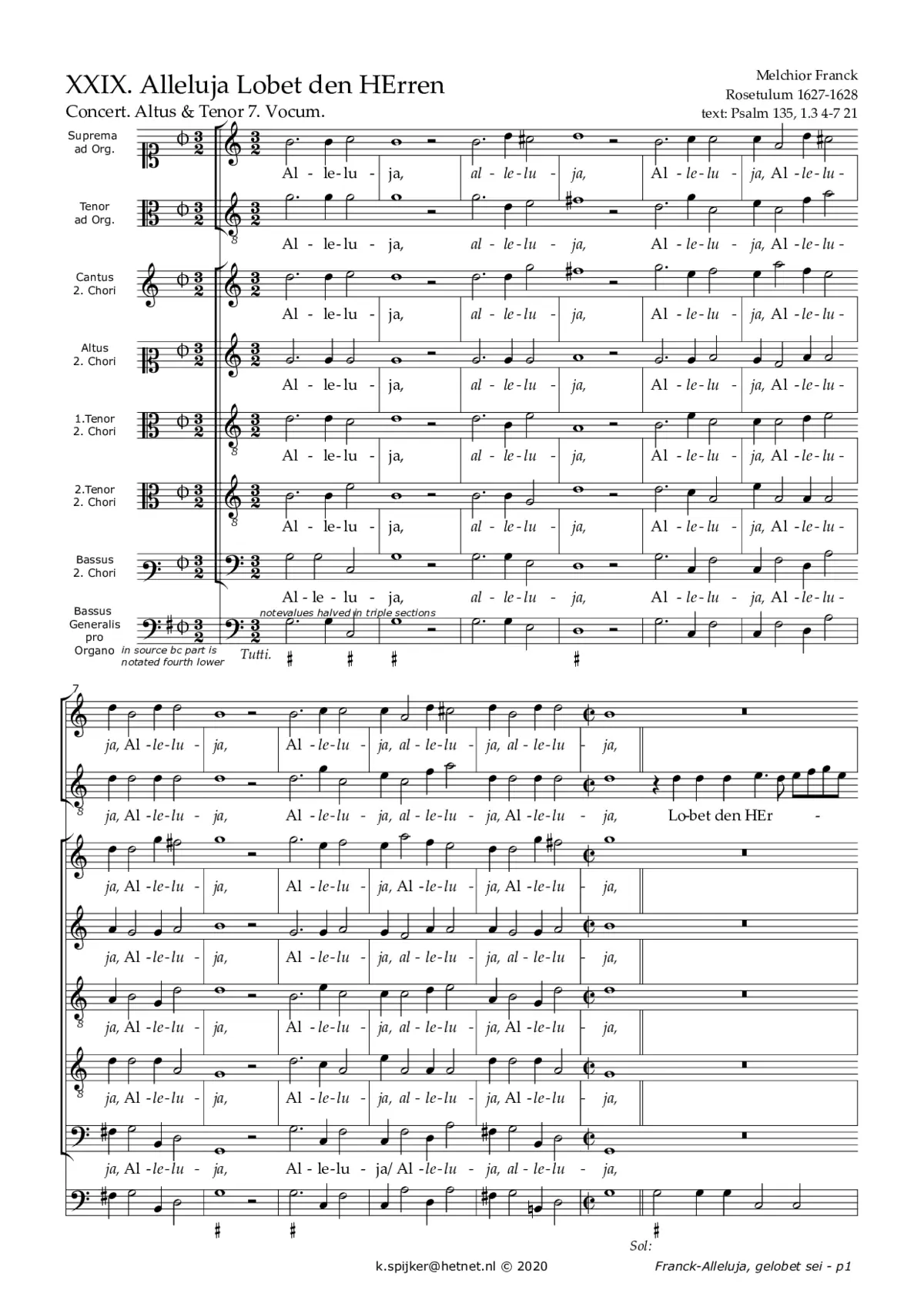 Alleluja, Lobet den Herren - Page 1