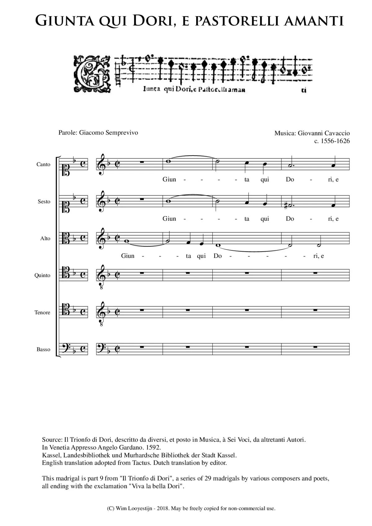 Giunta qui Dori - Page 1