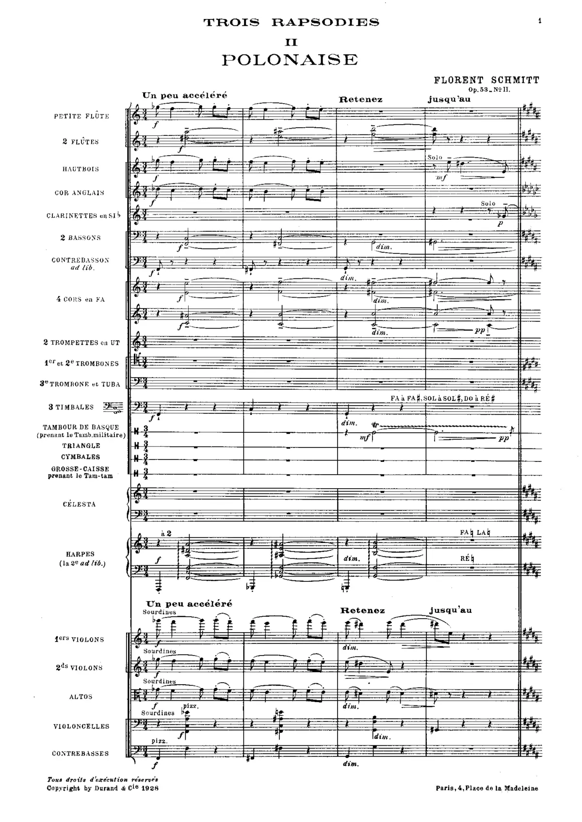 Trois Rapsodies - Page 1