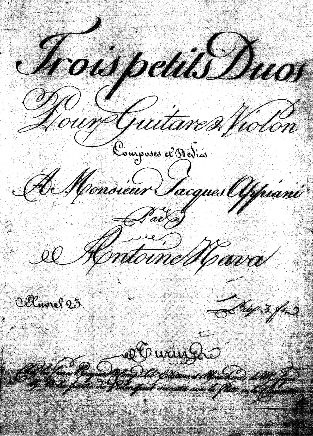 Trois petits Duos pour Guitare et Violon - Page 1