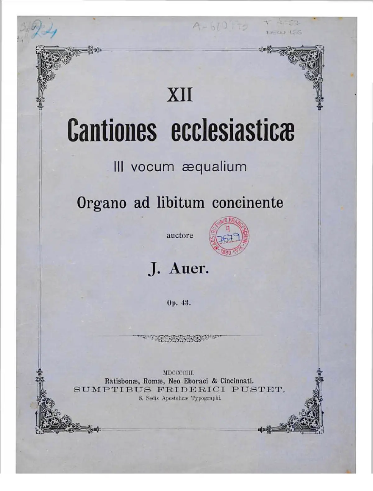 12 Cantiones ecclesiasticae - Page 1
