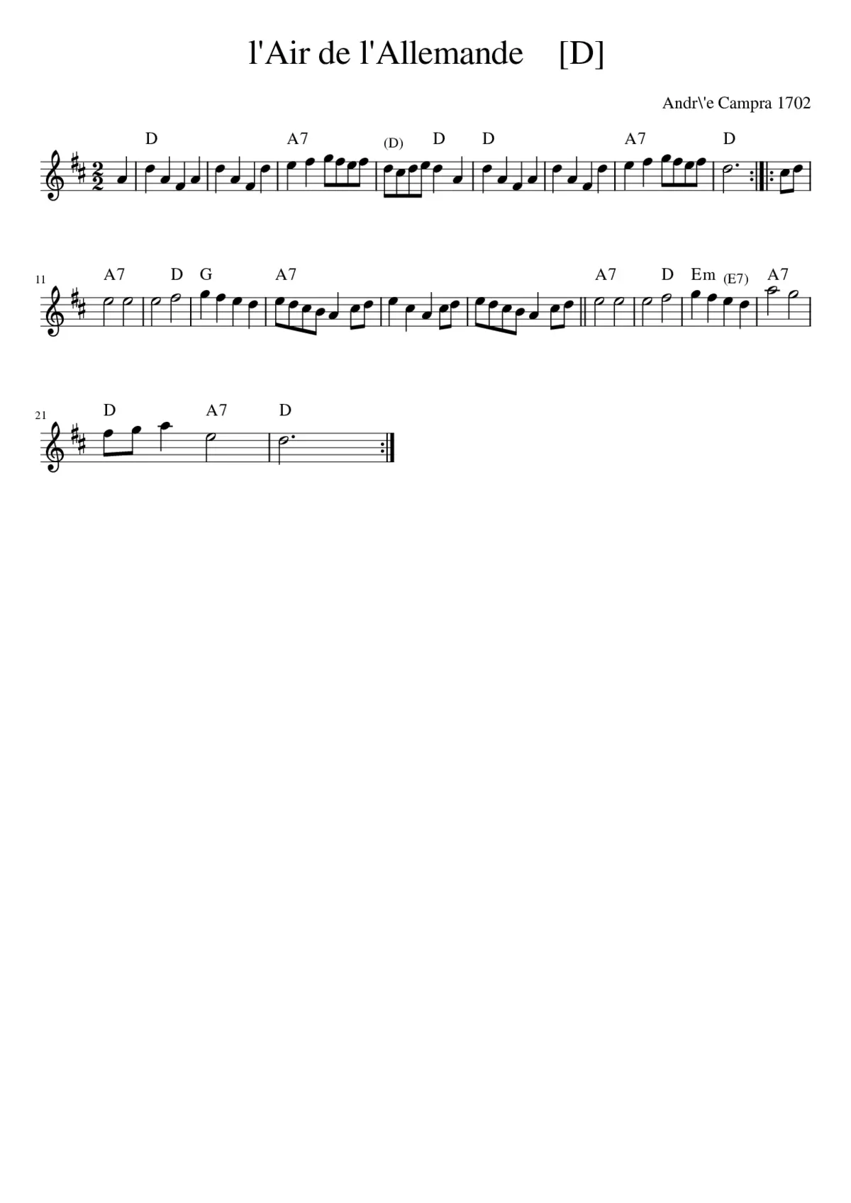 l'Air de l'Allemande - Page 1