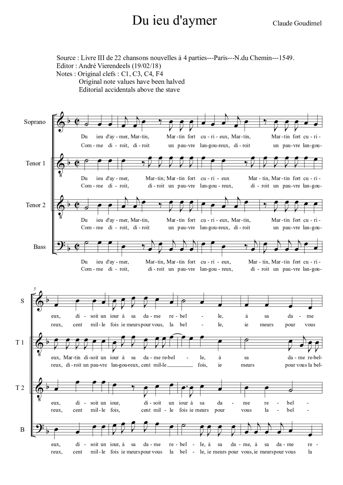 Du ieu d'aymer - Page 1