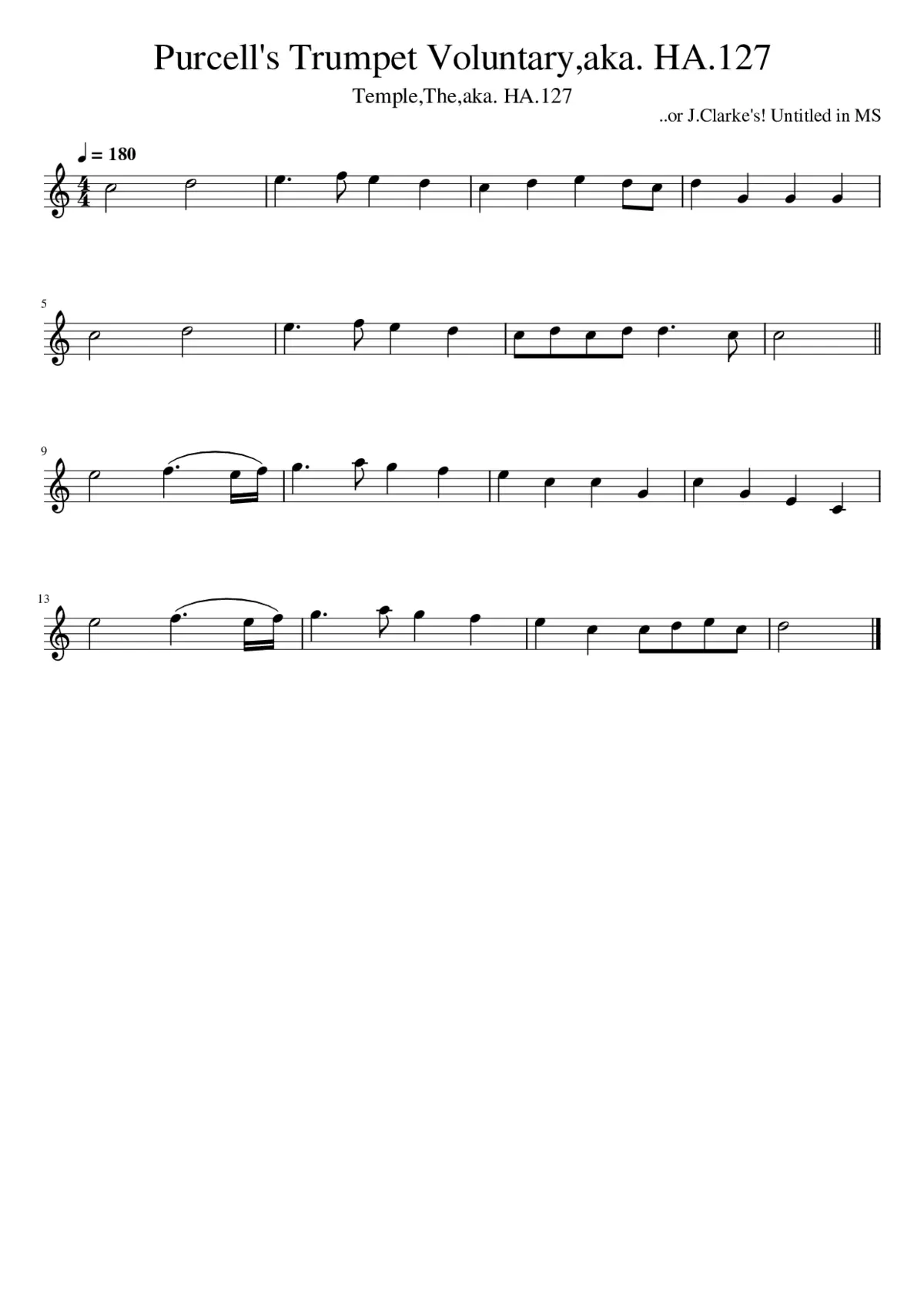 Purcell's Trumpet Voluntaryaka. HA.127 - Page 1