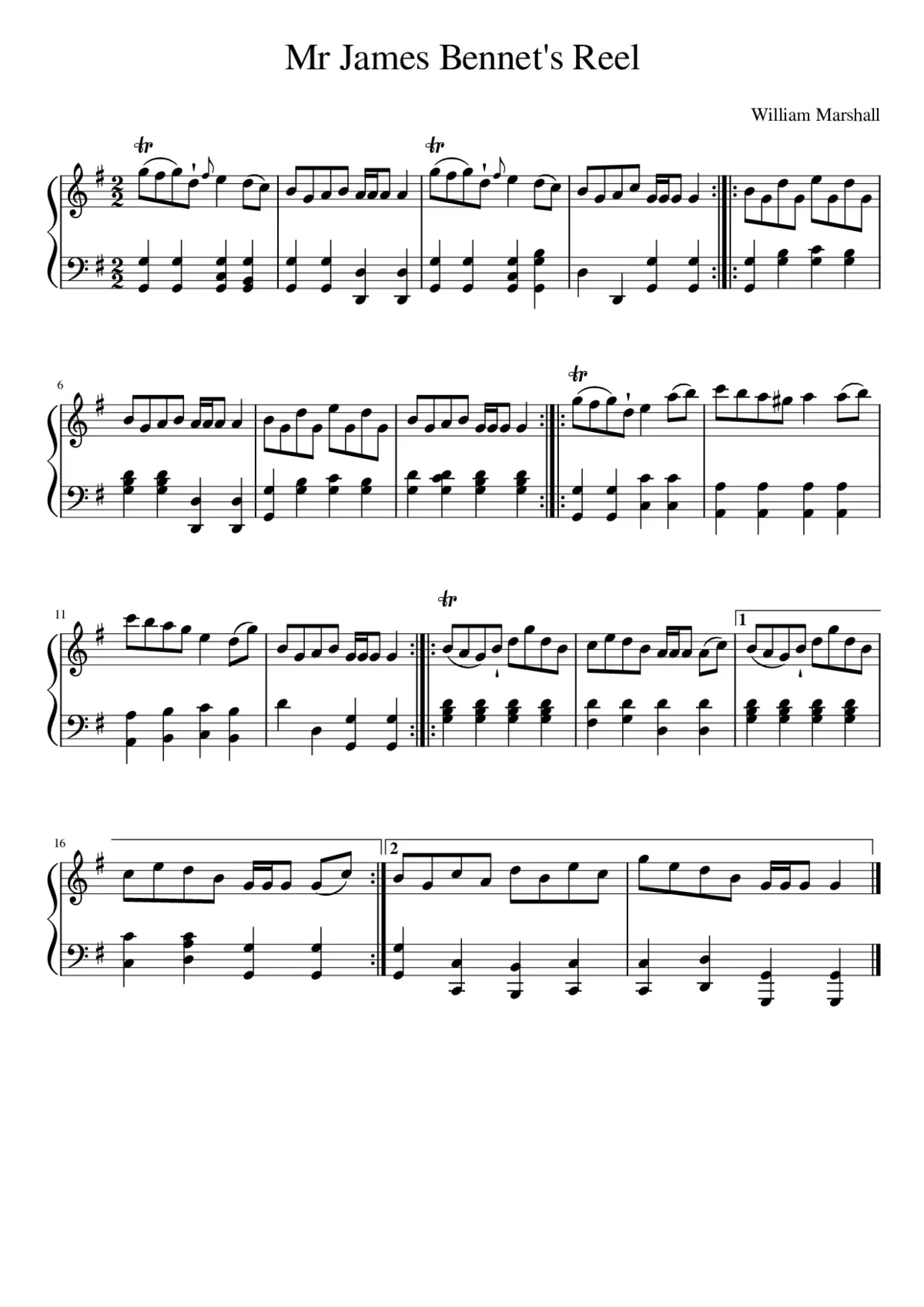 Mr James Bennet's Reel - Page 1