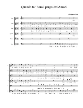 Quando tal' hora i pargoletti Amori