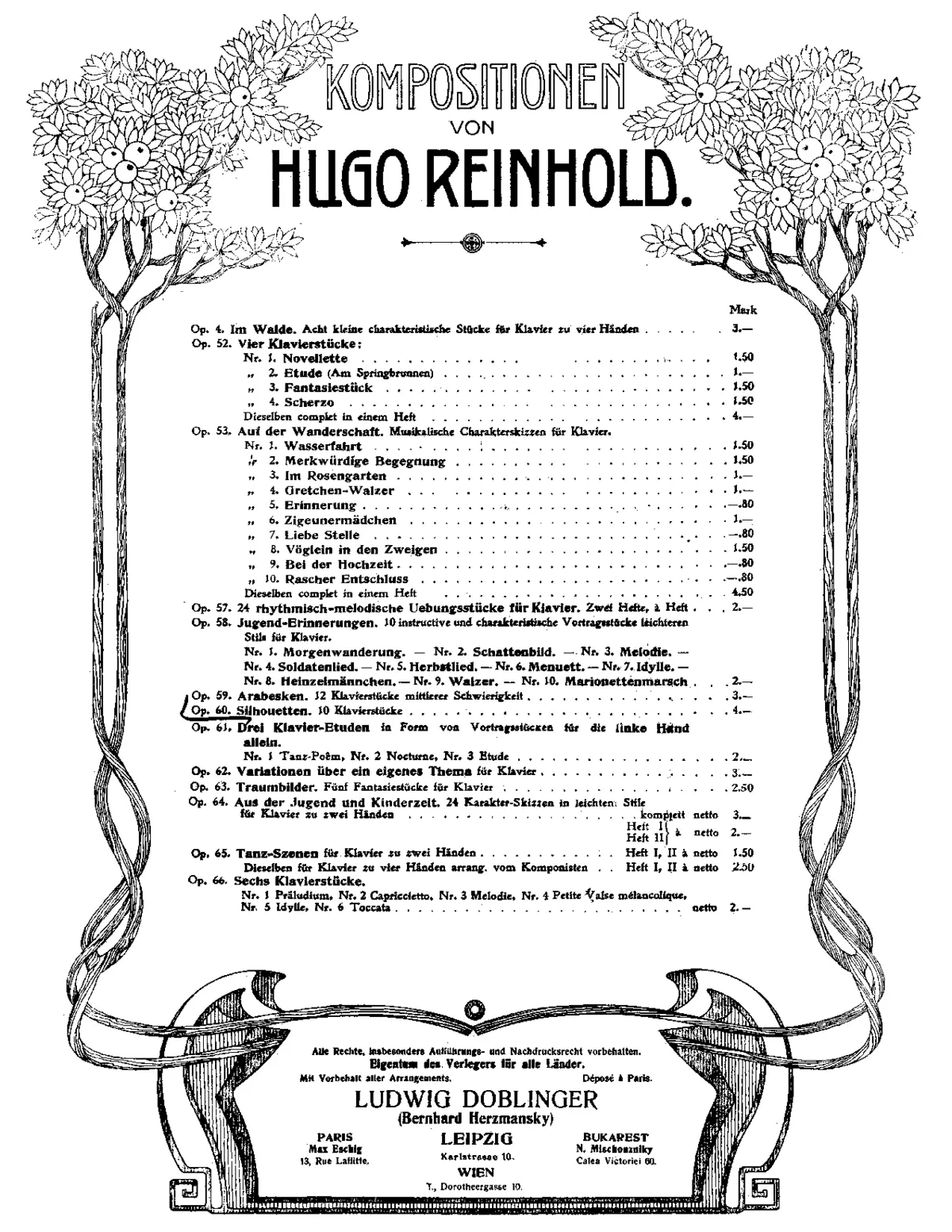 10 Silhouetten, Op.60 - Page 1