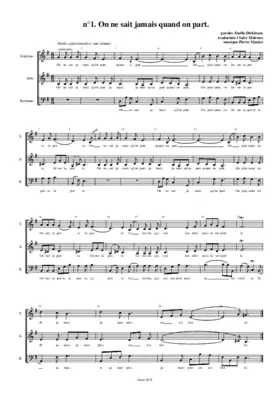 On ne sait jamais qu'on part