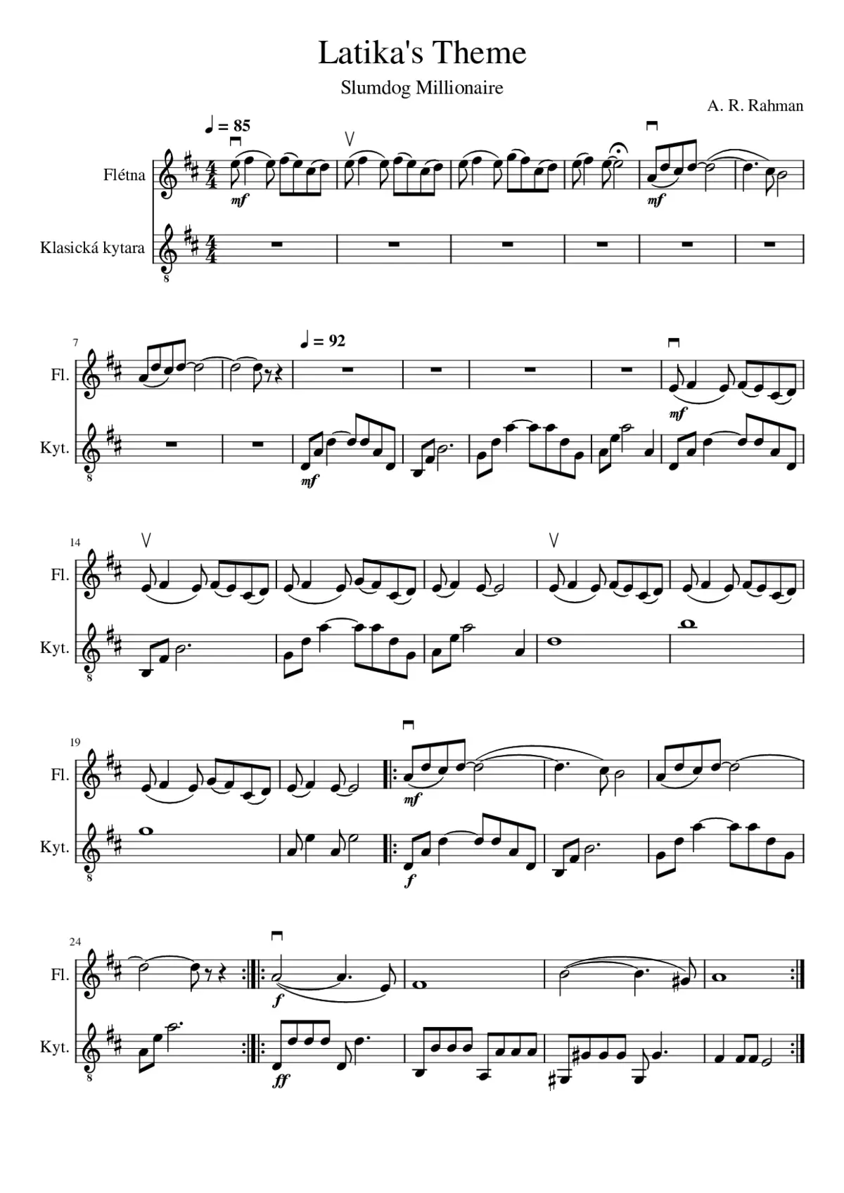 Latika's Theme - Page 1